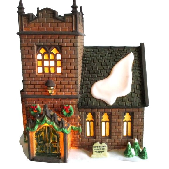 Dept.56 Dickens Sudbury Church Christmas Village Light-Up House Building - Picture 3 of 10